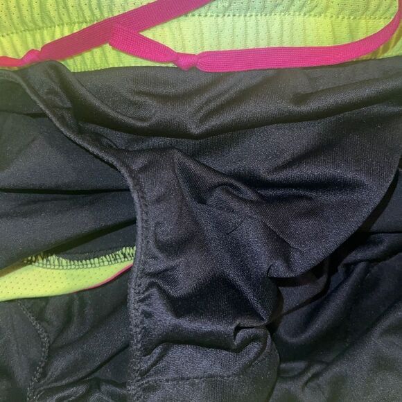 Nike Womens Tempo Brief-Lined Running Shorts Dri-Fit Black Pink Medium EUC - Picture 3 of 5